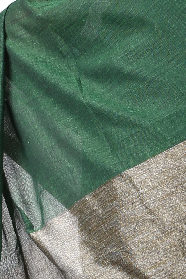 Green Pure Cotton Kesh Than Hand Loom Saree (5232)